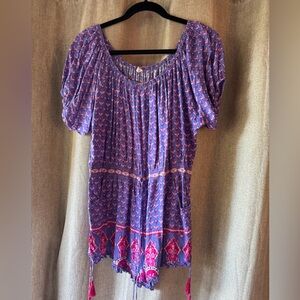Spell Purple and Pink Boho Jumpsuit